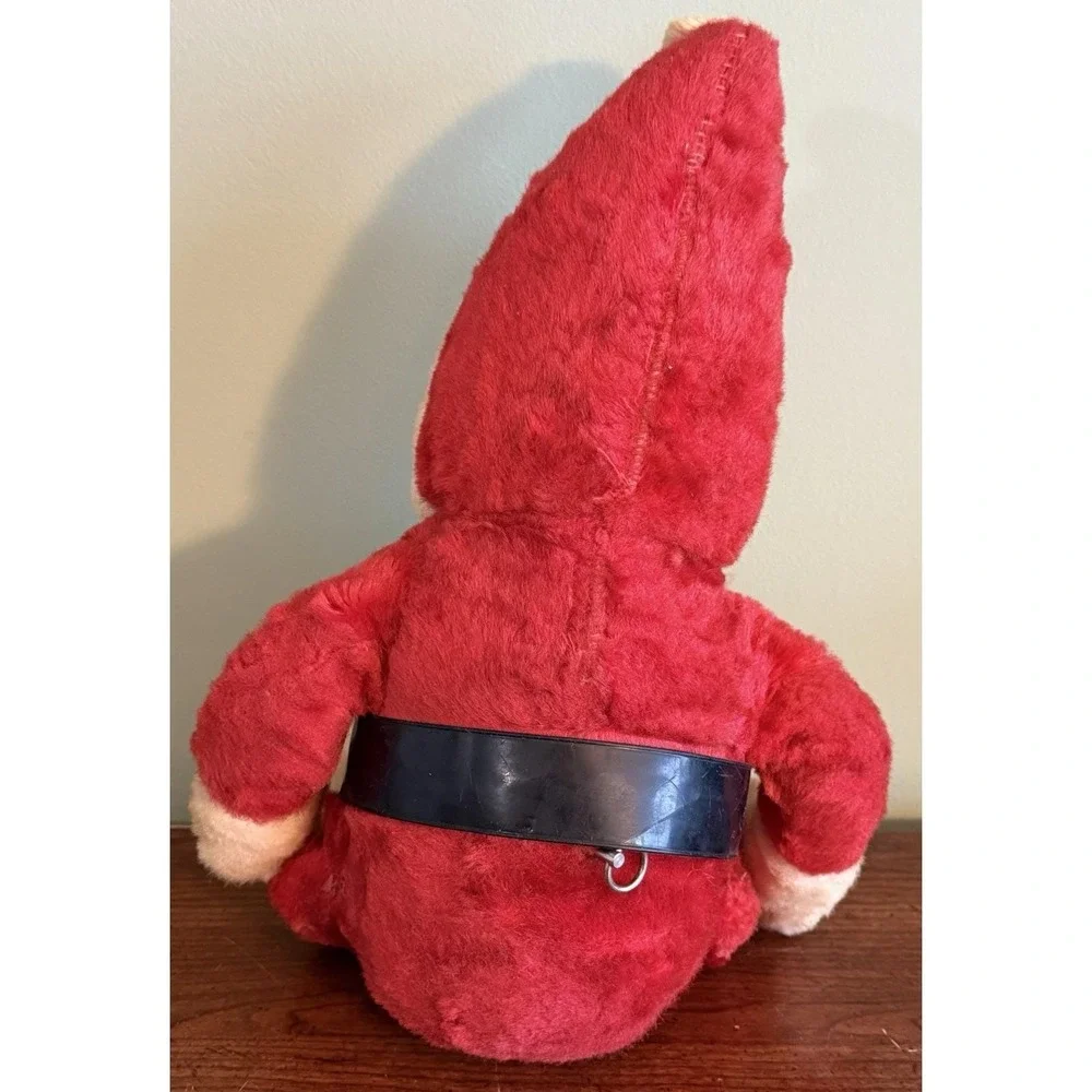 VTG 1950s Musical Rubber Faced Santa Claus Plush Stuffed Doll 18